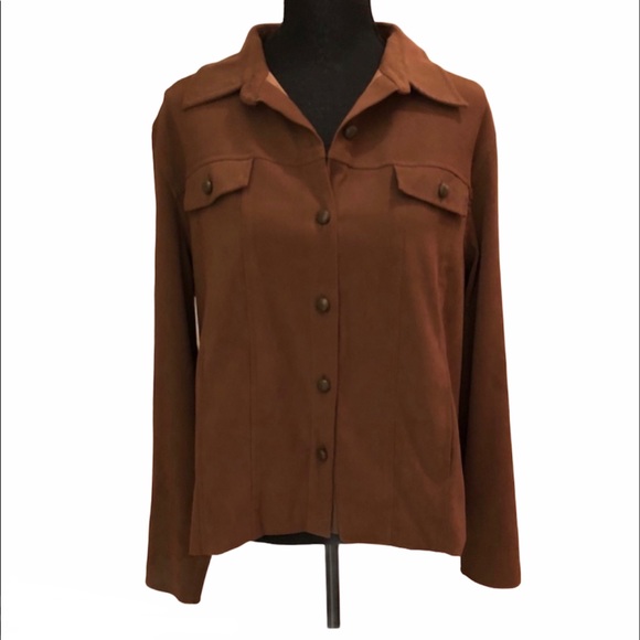 Brown Button Down Vintage NORTON PETITE MCNAUGHTON - Picture 2 of 8